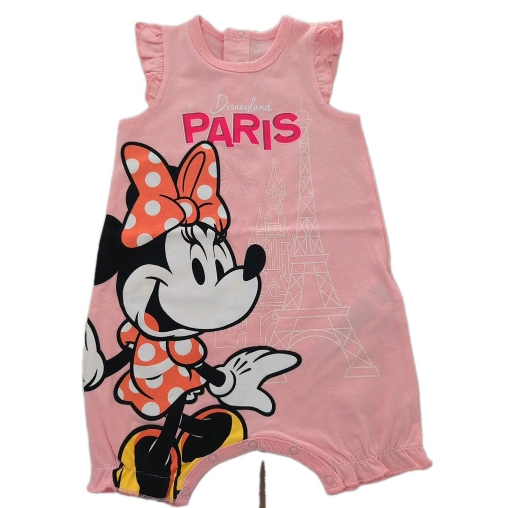 Disneyland Paris 6 month Summer Romper Minnie Mouse Pink One Piece